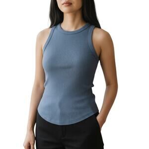 SO Ribbed Tank Top Size Small Common Blue